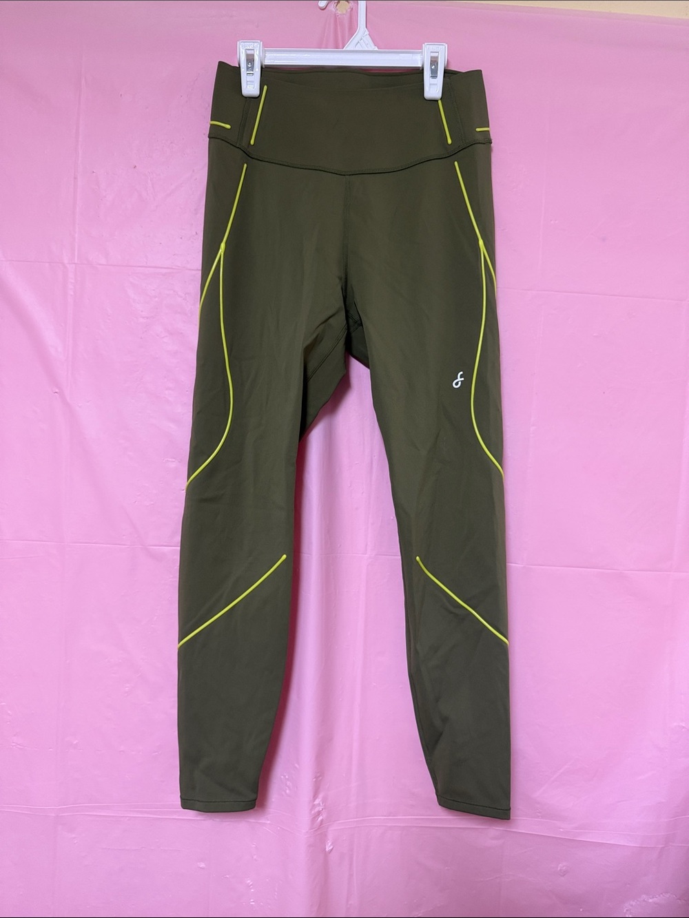 Olive Green Athletic Leggings with High Waist